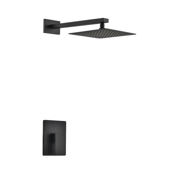 KubeBath Aqua Piazza Matte Black Shower Set with 12
