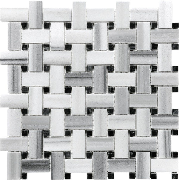 Anatolia Basketweave Fluid Polished Marble Mosaic