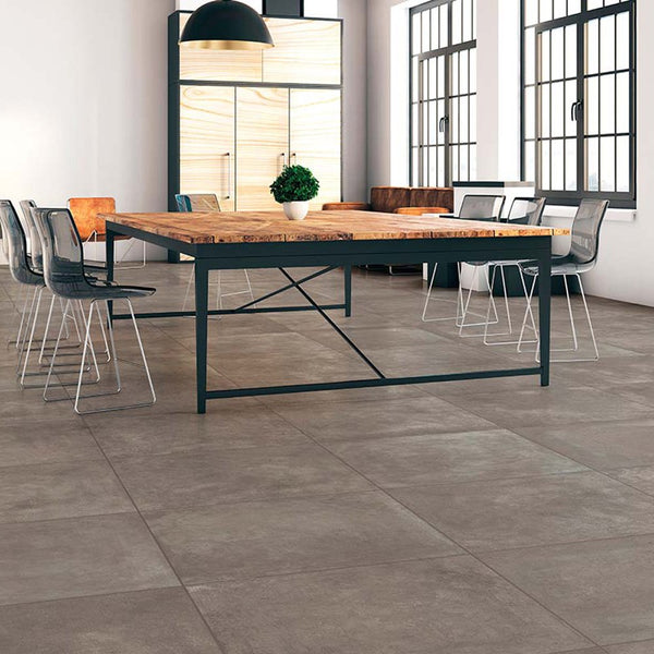 1867 ITALIAN UNGLAZED PORCELAIN 3/8″ RECTIFIED COLORED IN THE MASS(24x24~600x600mm), ASH, Coverage/Box - 15.5 sqft, R9
