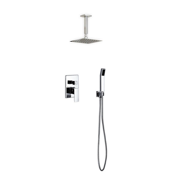 KubeBath Aqua Piazza Brass Shower Set with 8
