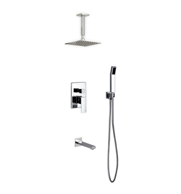 KubeBath Aqua Piazza Brass Shower Set with 8