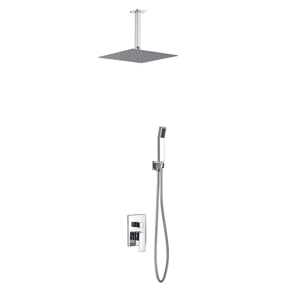 KubeBath Aqua Piazza Brass Shower Set with 12