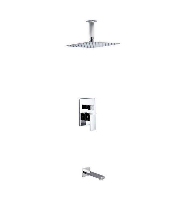 KubeBath Aqua Piazza Brass Shower Set with 12
