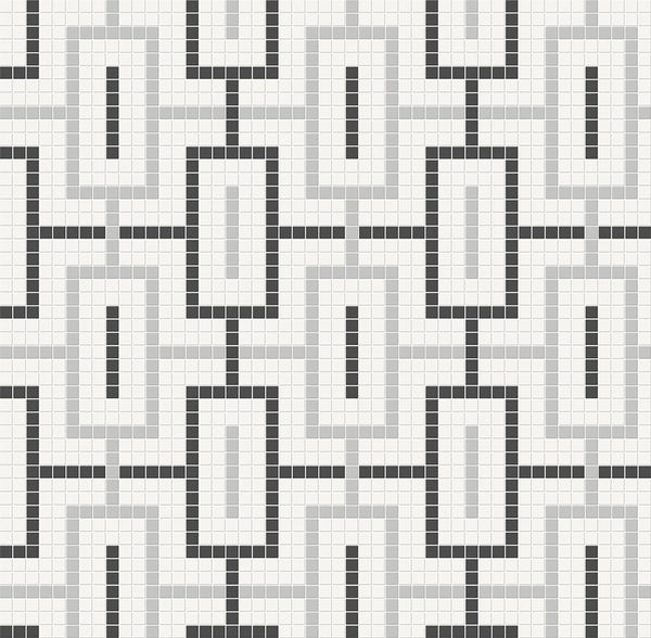 Anatolia Chain Soho Matte Glazed Porcelain Mosaic, MIDNIGHT