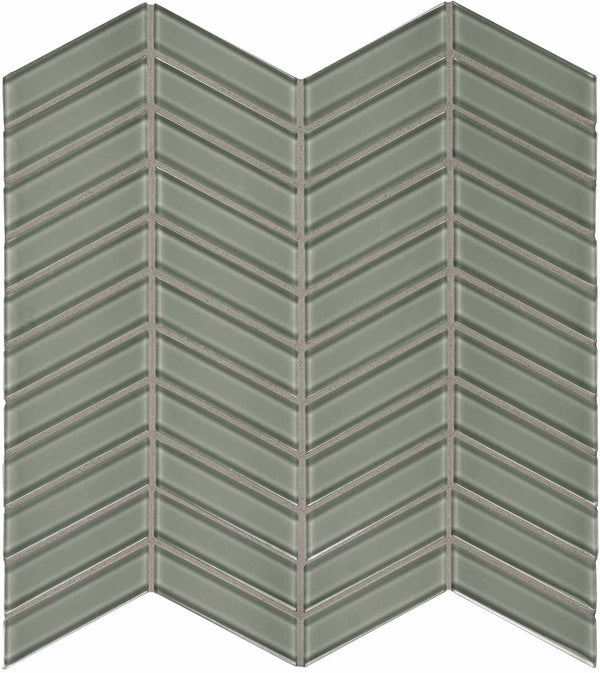 Anatolia Chevron Element Dark Colors Glass Mosaic, SMOKE