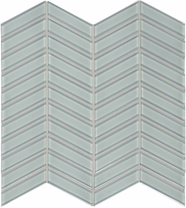 Anatolia Chevron Element Light Colors Glass Mosaic, CLOUD