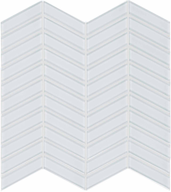 Anatolia Chevron Element Light Colors Glass Mosaic, ICE