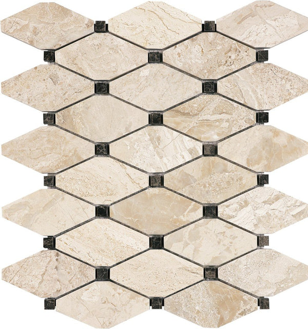 Anatolia Clipped Diamond Impero Reale Polished Marble Mosaic