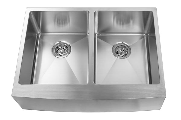 Elegant Stainless Farmhouse/Apron Double Kitchen Sink - 30