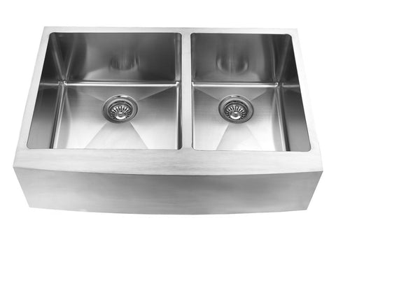 Elegant Stainless Farmhouse/Apron Double Kitchen Sink - 33