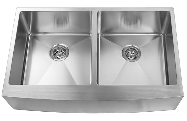 Elegant Stainless Farmhouse/Apron Double Kitchen Sink - 36
