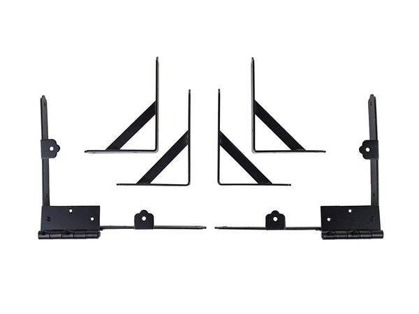 Nuvo Iron Black Galvanized Steel Gate Corner Frame Brace and Hinge Kit