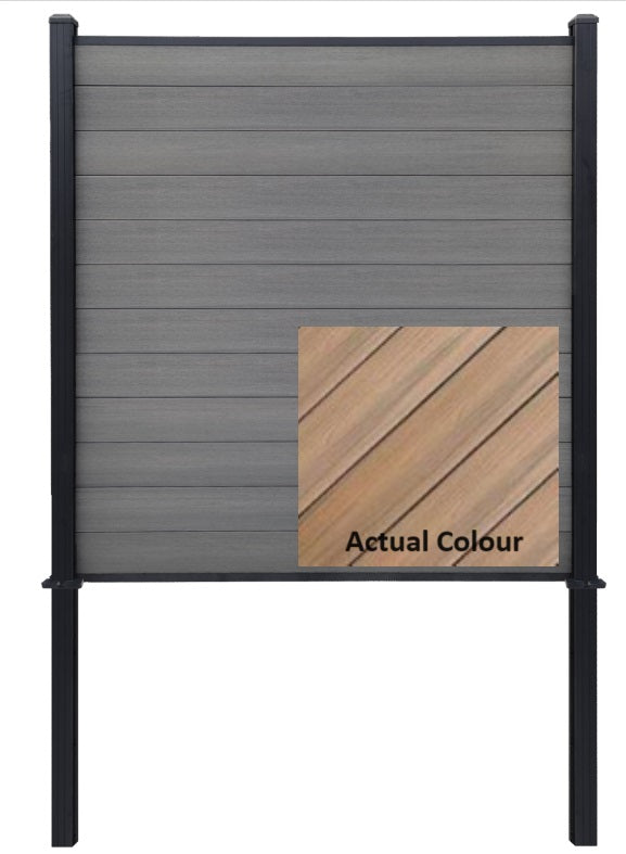 DexEra Horizontal Fence Full Set (Underground) 10 ft x 6.09 ft - Golden Teak