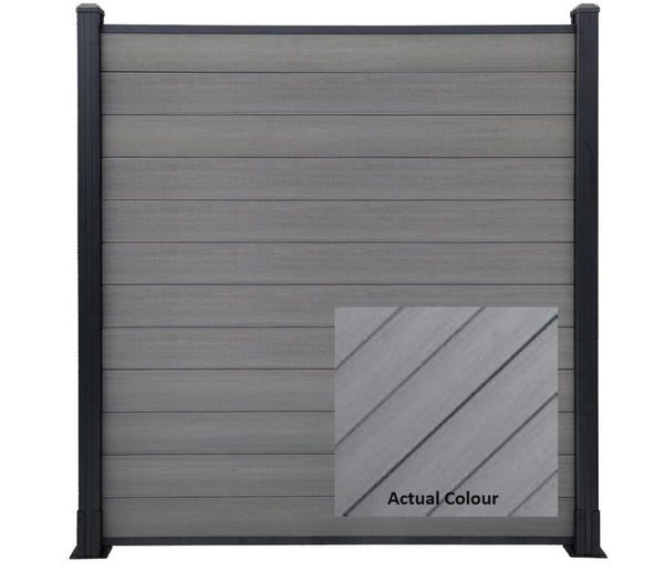 DexEra Horizontal Fence Full Set 6.07 ft x 6.09 ft - Anthracite Grey