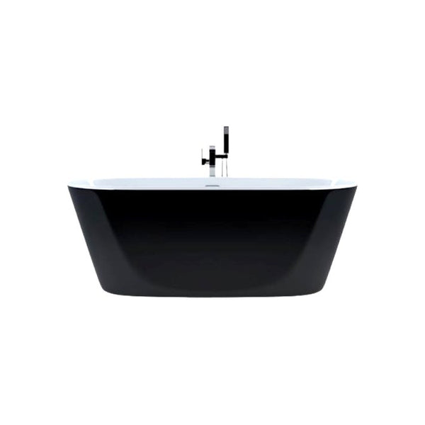 KubeBath Ovale 67'' White Free Standing Bathtub-Black