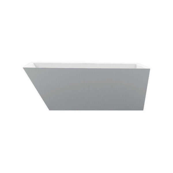 KubeBath Obliquo 59'' White Free Standing Bathtub