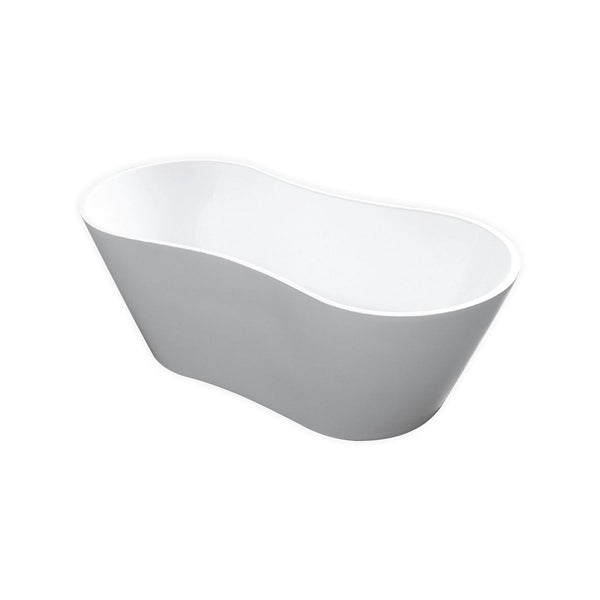 KubeBath Onde 67'' White Free Standing Bathtub