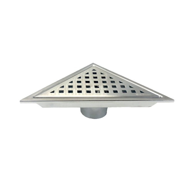 KubeBath 6.5″ Triangle Stainless Steel Pixel Grate – Chrome
