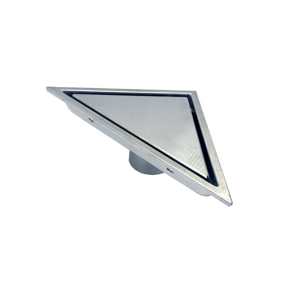 KubeBath 6.5″ Triangle Stainless Steel Tile Grate – Chrome