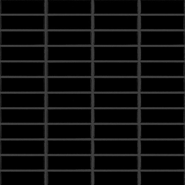 Centura Basic Glazed Mosaic 1X3 inch in 12X12 inch sheet for Shower or Backsplash | Colour: Black ( 20 Sheet/Box)
