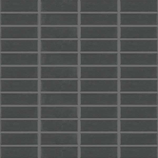 Centura Basic Glazed Mosaic 1X3 inch in 12X12 inch sheet for Shower or Backsplash | Colour: Charcoal Grey ( 20 Sheet/Box)