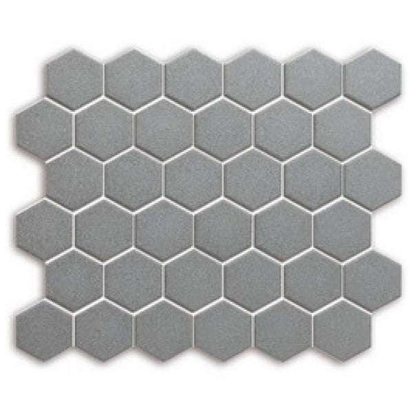 Centura Bee Box Glazed Hexagon Mosaic 2X2 inch in 12X12 inch sheet for Shower or Backsplash | Colour: Charcoal
