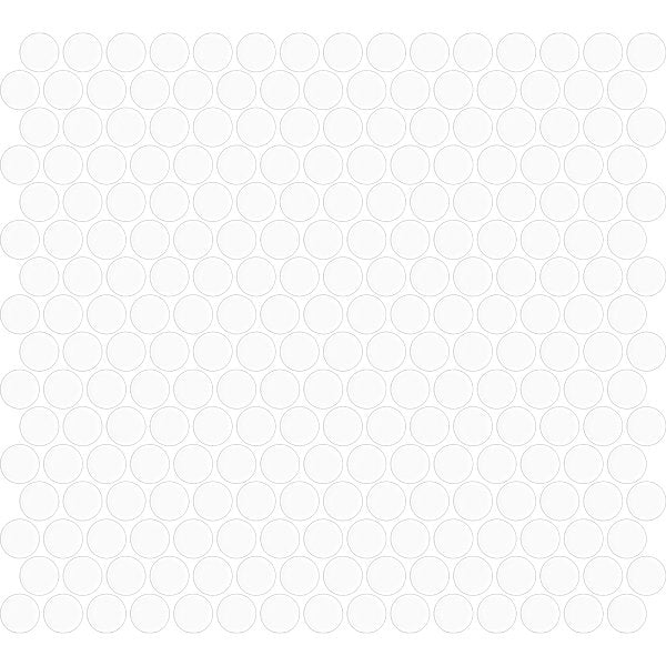 Centura Penny Round Glazed Porcelain Mosaic 3/4X3/4 inch in 12X12 inch sheet Matte  | Colour: Whirte ( 20 Sheet/Box)