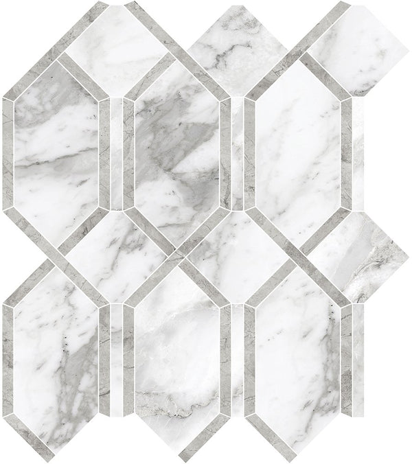 Anatolia Modella La Marca Polished Glazed Porcelain Mosaic, ARABESCATO