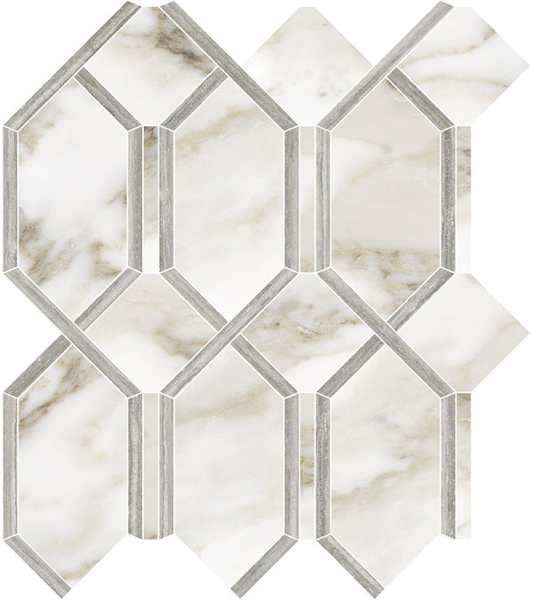 Anatolia Modella La Marca Polished Glazed Porcelain Mosaic, CALACATTA