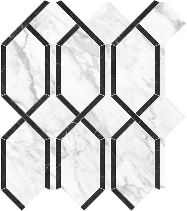 Anatolia Modella La Marca Polished Glazed Porcelain Mosaic, STATUARIETTO