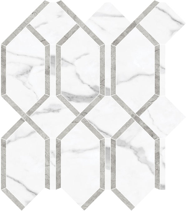 Anatolia Modella La Marca Polished Glazed Porcelain Mosaic, STATUARIO