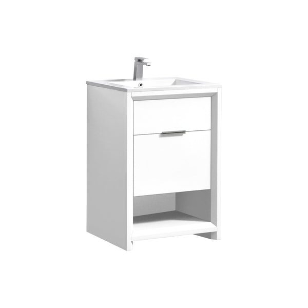 KubeBath NUDO 24″ Modern bathroom Vanity in Gloss White Finish