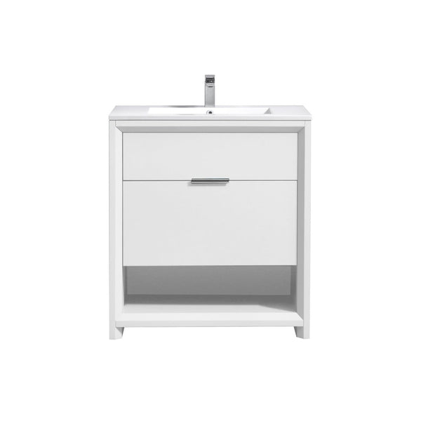 KubeBath NUDO 32″ Modern bathroom Vanity in Gloss White Finish