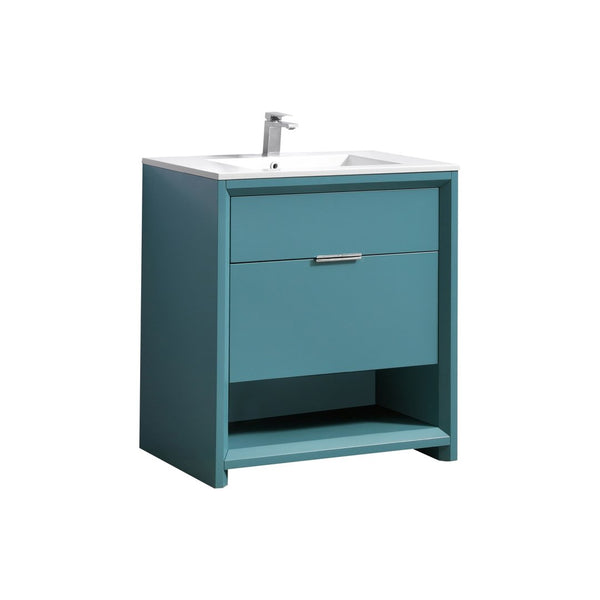 KubeBath NUDO 32″ Modern bathroom Vanity in Teal Green Finish