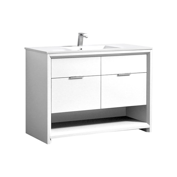 KubeBath NUDO 48″ Single Sink Modern bathroom Vanity in Gloss White Finish