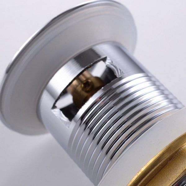 KubeBath Solid Brass Construction Square Pop-Up Drain With Overflow - White
