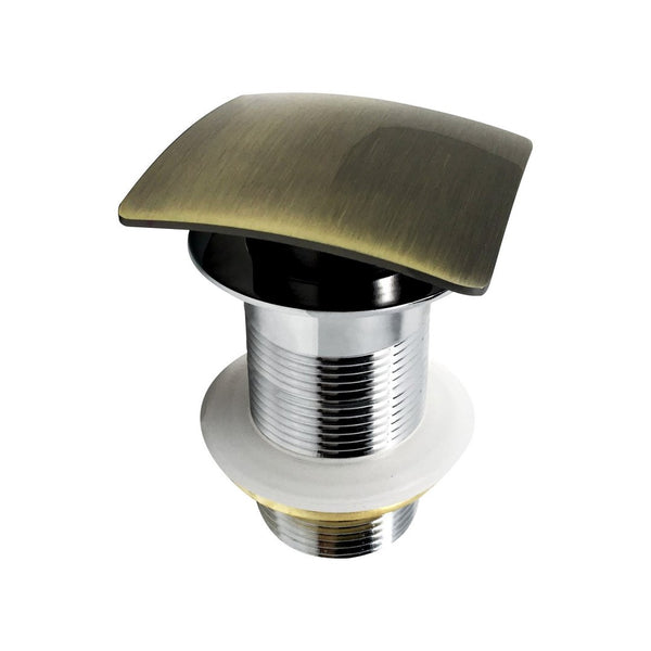 KubeBath Solid Brass Construction Square Pop-Up Drain NO Overflow - Bronze