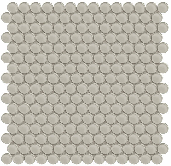Anatolia Penny Round Element Dark Colors Glass Mosaic, EARTH