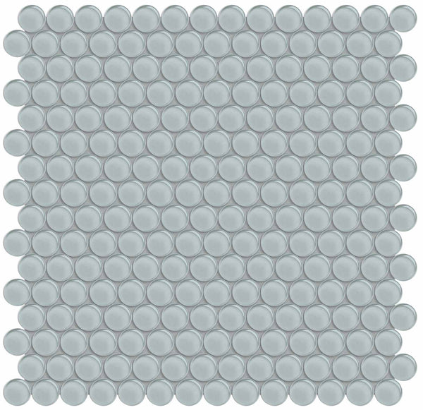 Anatolia Penny Round Element Light Colors Glass Mosaic, CLOUD