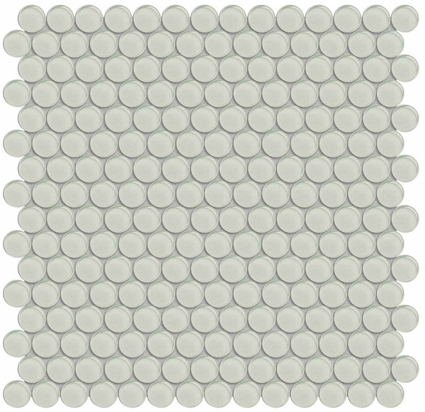 Anatolia Penny Round Element Light Colors Glass Mosaic, SAND