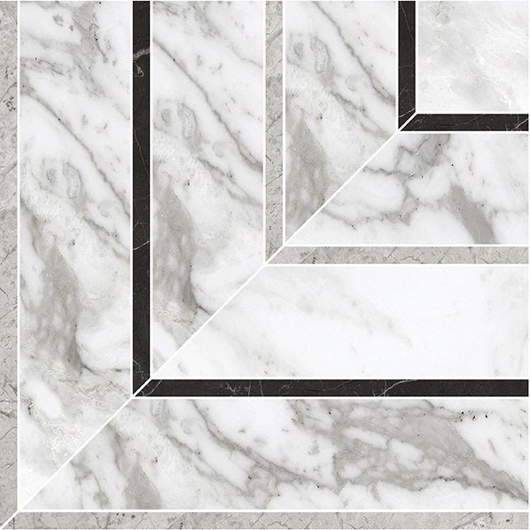 Anatolia Picco La Marca Honed Glazed Porcelain Mosaic, ARABESCATO