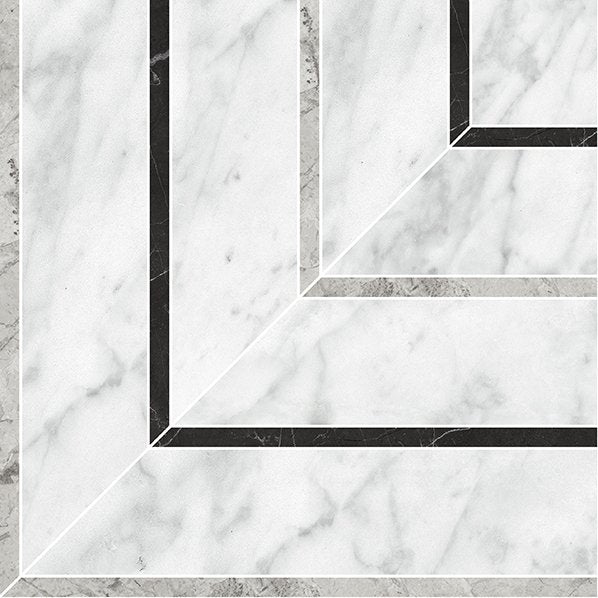 Anatolia Picco La Marca Honed Glazed Porcelain Mosaic, CARRARA