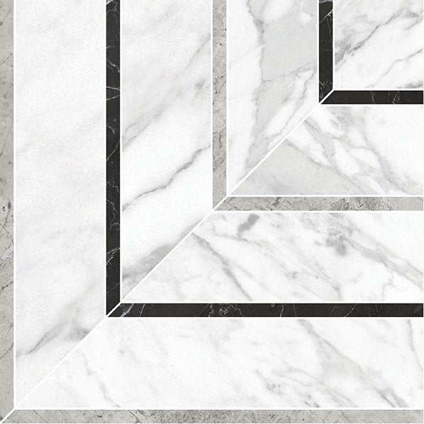 Anatolia Picco La Marca Honed Glazed Porcelain Mosaic, STATUARIETTO