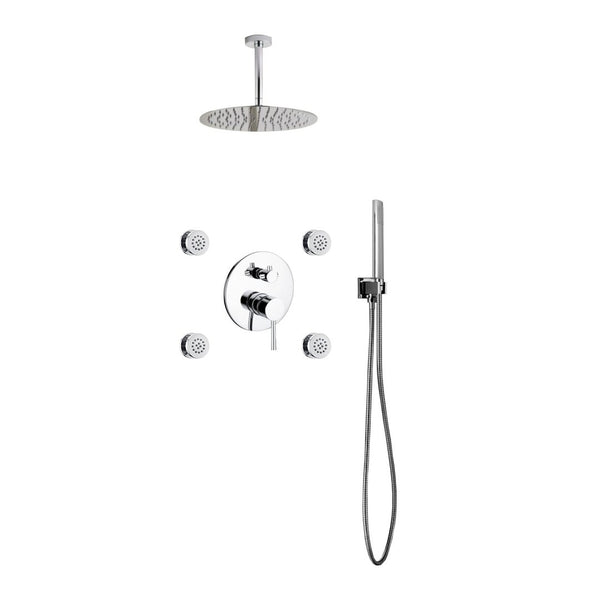 KubeBath Aqua  Rondo  Brass Shower Set with 12