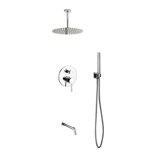 KubeBath Aqua Rondo Shower Set w/ Ceiling Mount 12