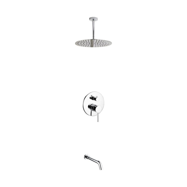 KubeBath Aqua Rondo Shower Set w/ Ceiling Mount 12