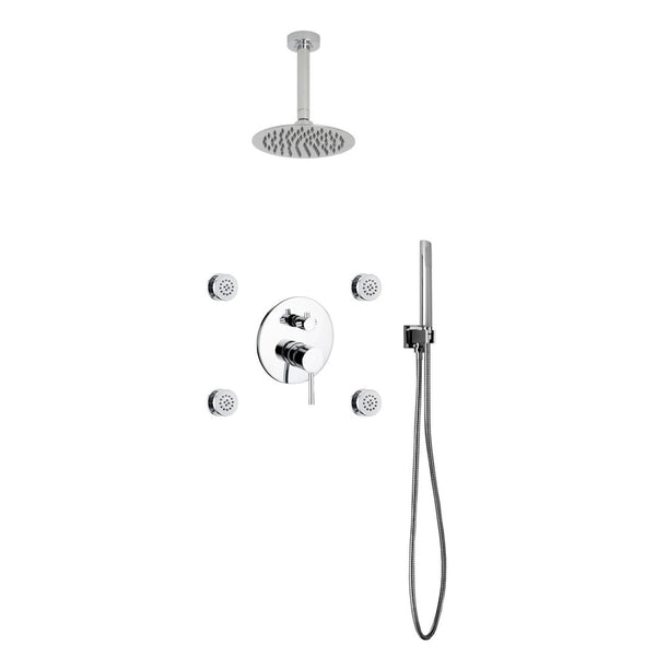 KubeBath Aqua  Rondo  Brass Shower Set with 8
