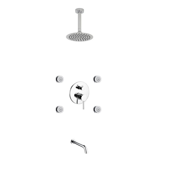 KubeBath Aqua  Rondo Brass Shower Set with 8