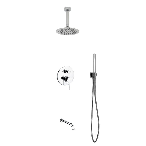 KubeBath Aqua Rondo Brass Shower Set w/ 8