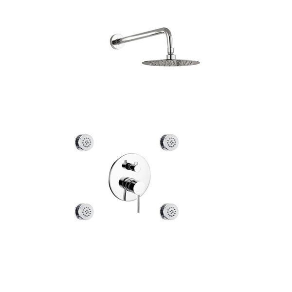 KubeBath Aqua  Rondo Brass Shower Set with 8
